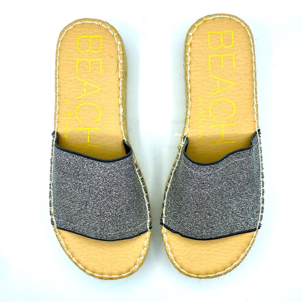 Beach by Matisse | Silver Stretchy Jute Platforms